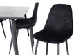 Miniatyrbillede 7 af 8: Spisebord og stole sæt, 180x90 cm, sort, MDF, krydsfiner, stål