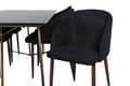 Miniatyrbillede 9 af 9: Spisebord og stol sæt Petra og Arch, 190x90x75 cm, Sort, Finer