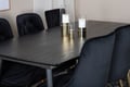 Miniatyrbillede 4 af 8: Spisebord og stol sæt, 180x85x76 cm, Sort, MDF, Stål