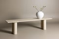 Pikkukuva 1 / 8: Ruokapenkki, Olivia, 180x45x40 cm, valkolakattu