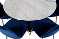 Miniatyrbillede 7 af 8: Spisebord og stole, Estelle, Bord: 106 cm, Stol: 52x86x44 cm, Hvid, Marmor