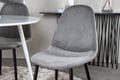 Miniatyrbillede 2 af 6: Spisebordssæt, Plaza rundt bord og Polar spisebordsstol, 100 cm, hvid, velour, bøjet træ, MDF, stål