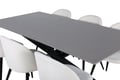 Miniatyrbillede 8 af 9: Spisebord og stol sæt, 76x180x90 cm bord, beige, sort, finer, velour