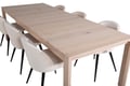 Miniatyrbillede 9 af 9: Spisebord og stol sæt, 75x170x95 cm, Hvid, Velour, Eg