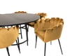Miniatyrbillede 7 af 7: Spisebord og stole sæt, 140 cm, sort, velour, MDF, stål