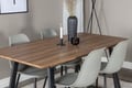 Miniatyrbillede 4 af 8: Spisebord og stole sæt, 160x85x75,5 cm, grå, MDF, plast, stål