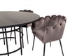 Miniatyrbillede 8 af 8: Spisebord og stol sæt, Copenhagen, Bord: 140 cm diameter, Stol: 54x76x61 cm, Sort, Grå, Velour