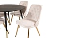 Miniatyrbillede 8 af 8: Spisebord og stole sæt, 115 cm, sort, MDF, krydsfiner, stål