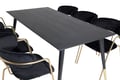 Miniatyrbillede 9 af 9: Spisebord og armstol sæt, 75x180x90 cm, sort, MDF