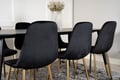 Miniatyrbillede 3 af 9: Spisebord og stol sæt, 75x180x90 cm, Sort, MDF