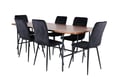 Miniatyrbillede 6 af 9: Spisebord og stol sæt, 200x90x74 cm, Sort, Valnød, Velour