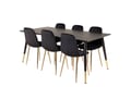 Miniatyrbillede 7 af 9: Spisebord og stol sæt, 75x180x90 cm, Sort, MDF