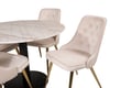 Miniatyrbillede 8 af 8: Spisebord og stol sæt, Estelle, 106x75 cm, Sort, Marmor, Velour