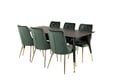 Miniatyrbillede 7 af 9: Spisebord og stole sæt, Dipp, 75x180x90 cm, Sort, MDF
