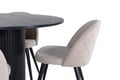 Miniatyrbillede 8 af 9: Spisebord og stol sæt, Bianca, Bord: 110 cm, Stol: 57x76,5x50 cm, Sort, Beige