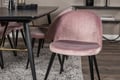 Miniatyrbillede 3 af 8: Spisebord og stol sæt, 76x180x85 cm, pink sort, bøjet træ MDF stål