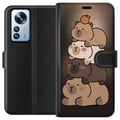 Pikkukuva 1 / 3: Yhteensopiva Lompakkokotelo Xiaomi 12 Pro Kapybara Kawaii söpö eläinhahmo
