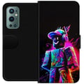 Miniatyrbilde 1 av 3: Kompatibelt Lommeboketui til OnePlus 9 Pro Roblox Neon Player Fargerik Roblox-figur i neonfarger mot svart bakgrunn i moderne gamingstil