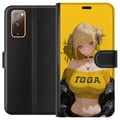 Miniatyrbild 1 av 3: Kompatibelt Plånboksfodral till Samsung Galaxy S20 FE Gul animeinspirerad illustration med blond karaktär stark bakgrund kawaii stil för trendiga mot