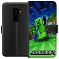 Miniatyrbillede 1 af 3: Kompatibel Tegnebogsetui til Samsung Galaxy S9+ Minecraft Creeper mobilskal i klassisk grön pixelstil