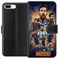 Miniatyrbild 1 av 3: Kompatibelt Plånboksfodral till Apple iPhone 8 Plus Messi poster Argentina Barcelona fotboll legend GOAT World Cup number 10 soccer player retro art