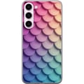 Pikkukuva 1 / 3: Yhteensopiva Puhelinkuori Samsung Galaxy S23+ Suomuinen pastellikuvio, jossa on pehmeästi limittäisiä muotoja vaaleanpunaisen, violetin ja sinisen sä