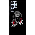 Miniatyrbild 1 av 3: Kompatibelt Mobilskal till Samsung Galaxy S22 Ultra 5G 67 meme horror face black red – skräckinspirerad viral 6-7 design med stark kontrast och ikoni