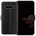 Miniatyrbilde 1 av 3: Kompatibelt Lommeboketui til Samsung Galaxy S10+ Stranger Things Friends Don’t Lie – neonerød tekstdesign med populært Stranger Things-sitat fra seri