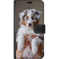 Pikkukuva 3 / 3: Yhteensopiva Lompakkokotelo Samsung Galaxy S23 Koiranpentuaiheinen kuvitus – Suloinen pörröinen pentu muotokuvamaisessa designissa, jolla on siniset