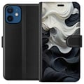 Pikkukuva 1 / 3: Yhteensopiva Lompakkokotelo Apple iPhone 12 mini Silkki Musta/Valkoinen