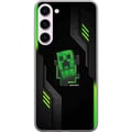 Miniatyrbild 1 av 3: Kompatibelt Mobilskal till Samsung Galaxy S23+ Grön pixelbaserad creeperliknande spelillustration i futurisk neonstil för gamingrum