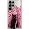 Miniatyrbilde 1 av 3: Kompatibelt Mobildeksel til Samsung Galaxy S23 Ultra Svart katt blant rosa katter, morsomt kontrastfylt design med leken sjarm og trendy fargekombina