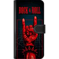 Pikkukuva 3 / 3: Yhteensopiva Lompakkokotelo Apple iPhone 12 Rock &amp; Roll -design – Punainen ja musta kuvio klassisella hard rock -teemalla