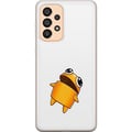Pikkukuva 1 / 3: Yhteensopiva Puhelinkuori Samsung Galaxy A33 5G Oranssi piirroshahmo, jolla on suuret silmät ja dynaaminen poseeraus energisessä, leikkisässä tyyliss