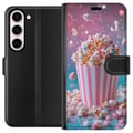 Miniatyrbild 1 av 3: Kompatibelt Plånboksfodral till Samsung Galaxy S23 Retro popcorn design snacks bio collectible