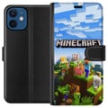 Miniatyrbilde 1 av 3: Kompatibelt Lommeboketui til Apple iPhone 12 Minecraft pikselverden Creeper gamingdesign