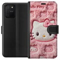 Miniatyrbild 1 av 3: Kompatibelt Plånboksfodral till Samsung Galaxy S10 Lite Hello Kitty-inspirerad rosa fluffdesign med ikoniskt kattansikte i kawaii-stil