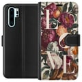 Pikkukuva 1 / 3: Yhteensopiva Lompakkokotelo Huawei P30 Pro Love-kukkakuvio pioneilla vintage-tyyliin, romanttinen ja lämmin design sinulle, joka rakastat klassista k