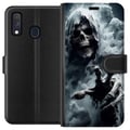 Pikkukuva 1 / 3: Yhteensopiva Lompakkokotelo Samsung Galaxy A40 kuolema viikatemies juliste pääkallo pääkallo kauhu kauhu tumma aave aave pelottava sumu tumma design