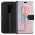 Miniatyrbillede 1 af 3: Kompatibel Tegnebogsetui til Samsung Galaxy S9+ Pastelis med hjerte, sødt design med smeltende farver og glitter til sommer og slikstil