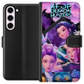 Pikkukuva 1 / 3: Yhteensopiva Lompakkokotelo Samsung Galaxy S23+ K-Pop Demon Hunters -animevaikutteinen futuristinen kaupunki, jossa on kolme sankaritarta ja purppura