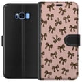 Miniatyrbillede 1 af 3: Kompatibel Tegnebogsetui til Samsung Galaxy S8 Leopardmønstrede sløjfer lyserød baggrund mode piget sød retro mønster mode mønster stilfuld dekoratio