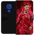 Miniatyrbillede 1 af 3: Kompatibel Tegnebogsetui til Motorola Moto G9 Play Ronaldo Færdigheder - CR7 Design for Ægte Fans