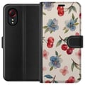 Miniatyrbillede 1 af 3: Kompatibel Tegnebogsetui til Samsung Galaxy Xcover 5 Bær & Blomster - mønster med blå blomster og skovbær