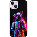 Pikkukuva 1 / 3: Yhteensopiva Puhelinkuori Apple iPhone 14 Plus Roblox Neon Player Värikäs Roblox-hahmo neonväreissä mustaa taustaa vasten modernissa pelityylissä