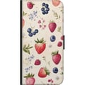 Miniatyrbilde 2 av 2: Kompatibelt Lommeboketui til Samsung Galaxy A03s Sommerlig bærmønster med jordbær, blåbær og blomster i akvarell – trendy og frisk design som passer