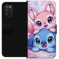 Miniatyrbilde 1 av 2: Kompatibelt Lommeboketui til Samsung Galaxy A03s Søt kawaii-illustrasjon med rosa og blå fantasidyr, store øyne og myke farger, perfekt dekorasjon fo