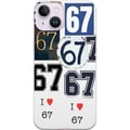 Pikkukuva 1 / 3: Yhteensopiva Puhelinkuori Apple iPhone 14 Plus 67-meemi vintage-numerokollaasi – retro 6–7-numerodesign klassisilla kirjasimilla ja vintage-tunnelmal