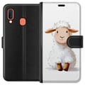 Miniatyrbillede 1 af 2: Kompatibel Tegnebogsetui til Samsung Galaxy A20e Sødt Lamm - tegneseriestil til børn og babyprodukter