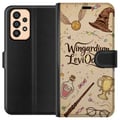 Pikkukuva 1 / 3: Yhteensopiva Lompakkokotelo Samsung Galaxy A33 5G Harry Potter Wingardium Leviosa -kuvitus – maaginen Harry Potter -teema, jossa on taikasauva, siepp